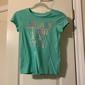 Teal girls glitter shirt